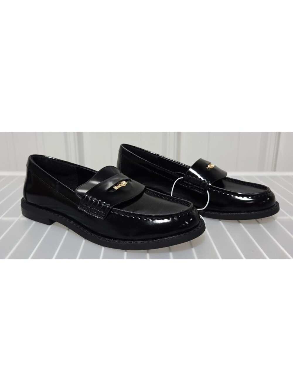 A New Day Phyllis Black Faux Leather Slip On Penny Loafers -- Women's Size 9.5